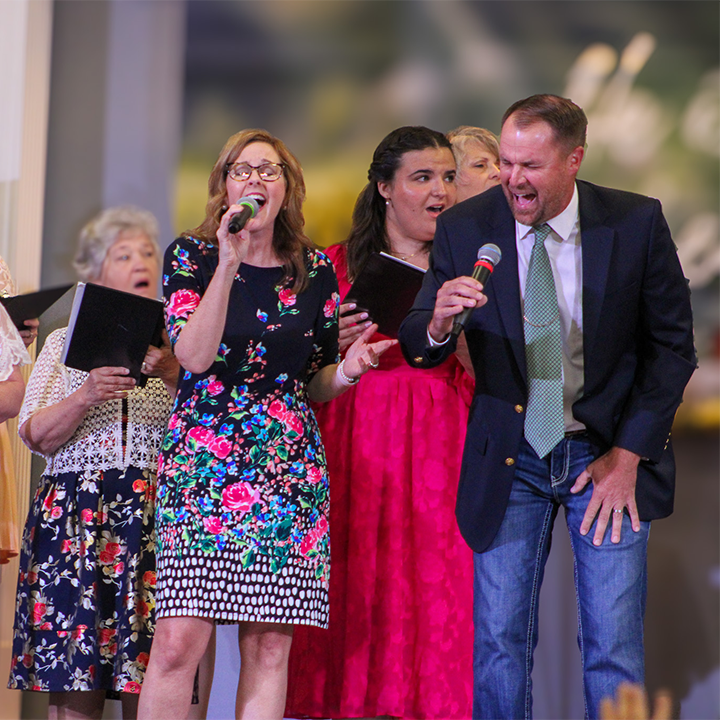 worship team singing