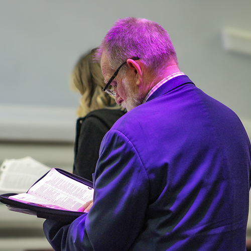 Man reading bible